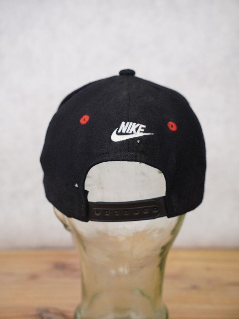 VTG Nike Air Jordan Wool Black Red Snapback Cap Jumpman Embroidered Signature - Picture 4 of 15